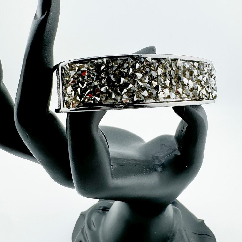 Vintage Chunky Rhinestone Cuff Bracelet Reversable Regency Statement Bling